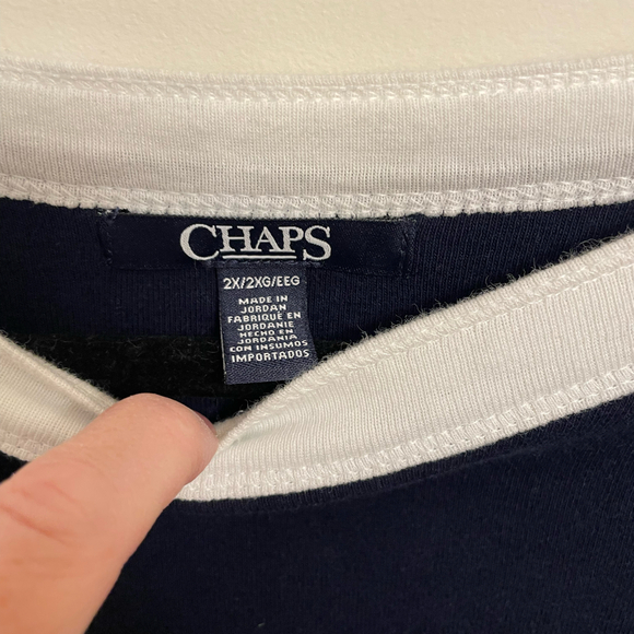 Women’s Chaps Ralph Lauren Navy Top Size 2X - Picture 2 of 4